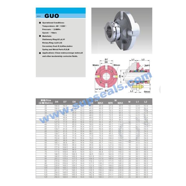 AES CDSA Double Cartridge Mechanical Seals For Chemical Pumps