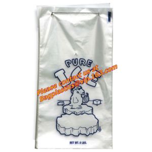 Ice bags, Clear, Drawstring, Printed and Twist Ties, bags on a roll, ldpe bag,