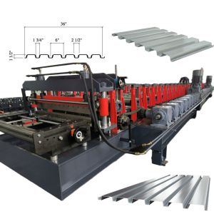 China 1.5 Inches B Type Deck Floor Roll Forming Machine With Embossing Strengthen Patterns on sale