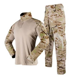 Tan Tactical Military Uniform Windproof Breathable Protective G2 G3 Suit Frog