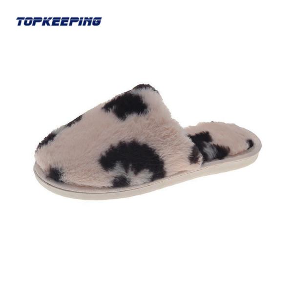 Quality Slip On Construction Furry Female Slippers With EVA Sole wholesale