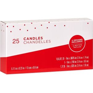 Greetings Birthday Candles, Multicolored Long Thin & Happy Birthday Text On