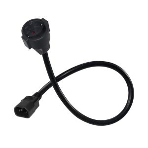 IEC C14 to Schuko Female Power Adapter Cable 10A 250V H05VV-F