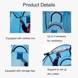 150*150*190CM Waterproof Blue 210T Silver Coated Polyester UV Protected Pop Up