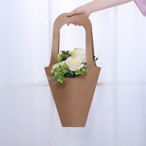 Customized Handle Home Decoration Dried Flower Storage Carrier Bag for Fresh