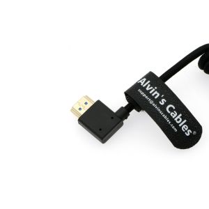 8K 2.1 HDMI High Speed Braided Coiled Cable Straight To Right Angle For Atomos
