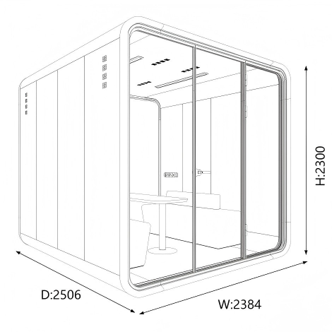 Customized Acoustic Office Pod Steel Structure Mobile Meeting Pods Black