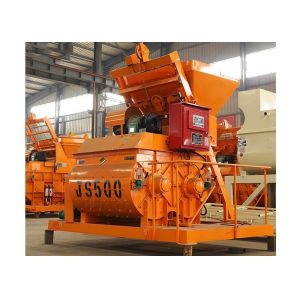 Cheap 500L Double Shaft Horizontal Cement Mixer 25m3/H Capacity With Electric Engine for sale