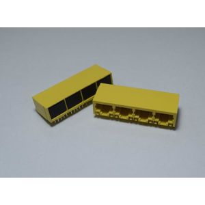 Cheap Yellow Color RJ45 Multiple Port Connectors , POE RJ45 Ethernet Jack With Transformer for sale