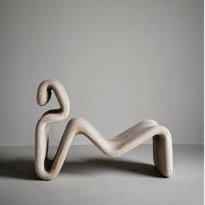 Arm Chair Modern Fabric MOYI Nordic Relaxation Single Sofa Shaped Line S Shaped