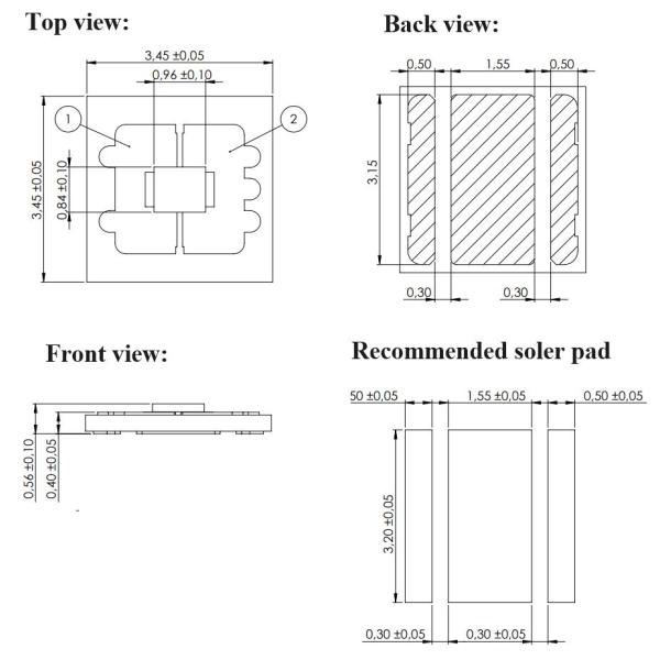 SMD 3535 IR Chip 6500nm 1W Flat Clear Lens CW Operation Incoherent Infrared IR LED Emitter