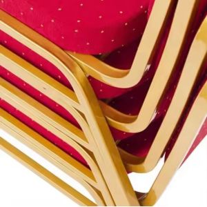 Modern Iron Meeting Chair Stackable Design Fabric Seat