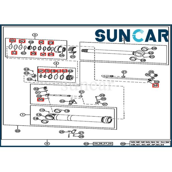 Quality 220DW Excavator Repair Kit 4669895 John Deere Positioning Cylinder Seal Kit wholesale