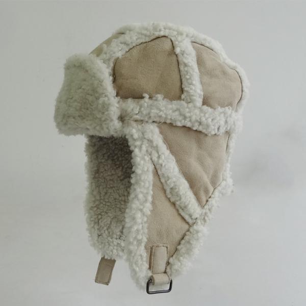 Quality Sheepskin Winter Real Fur Hats , Breathable Adults Sheep Wool Hat Plain Pattern wholesale