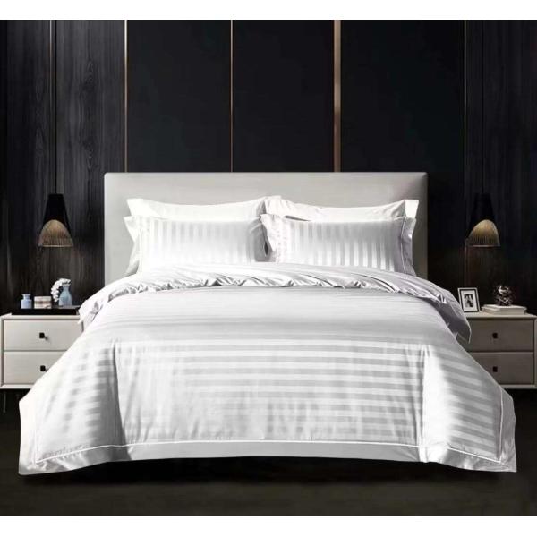 Multifunctional 100% Polyester Satin Stripe Pattern Bedding Set for Home or