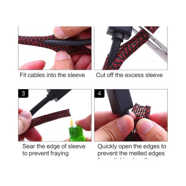 High Temperature Electrical Braided Sleeving Wire Protection Management Flame Proof