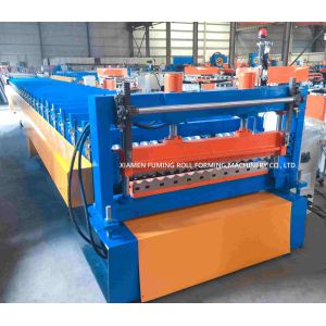 Cheap Precision Corrugated Steel Panel Roll Forming Machine PLC Control System for sale