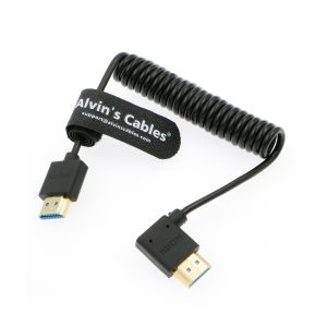 Cheap 8K 2.1 HDMI High Speed Soft Coiled Cable Straight To Left Angle For Atomos Ninja V Portkeys BM5 For Feelworld Monitor for sale