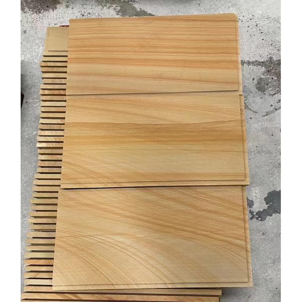 Natural Yellow Wood Veins Sandstone Wall Cladding With Split Face