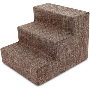 Cheap OEM ODM Leather Cloth Surface Wooden Dog Steps For High Bed 3-5 Layers Fold Up for sale