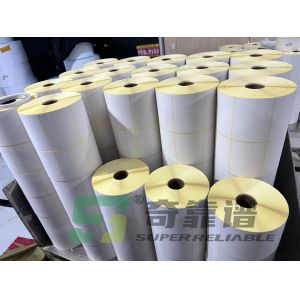 Thermal Paper Sticker Barcode Sticker with Yellow Color Glassine Liner