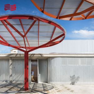 Stainless Steel Outdoor Sunshade Pavilion in Various Color Combinations for
