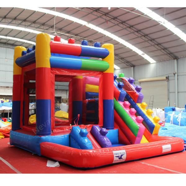 Custom Logo Printed Jump House Inflatable Bouncer Jumping Castle With Slide 14 Years up