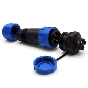 China 12mm 4 Pin Waterproof Plug Panel Mount Connector Nut Type Docking Assembly on sale