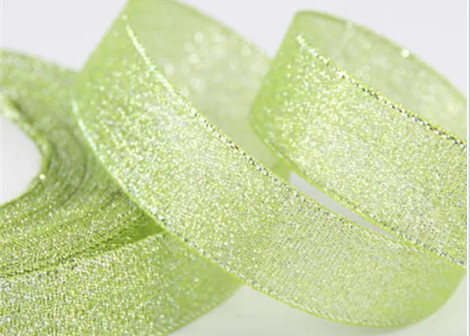 Quality Single Face Metallic Poly Ribbon , Easy Using Glitter Ribbon For Hair Bows wholesale