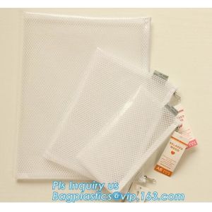 Office A4 /A5 size pvc plastic mesh zipper file bag, B6 A5 B5 A4 transparent