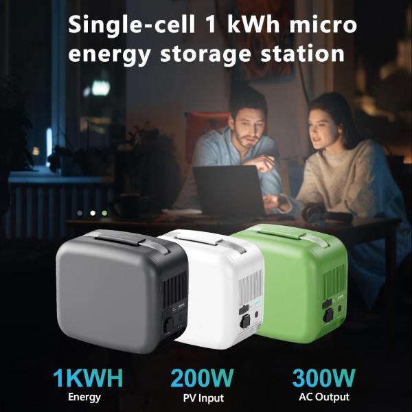 300W Portable Solar Generator Power Station 1000Wh LiFePO4 Battery for