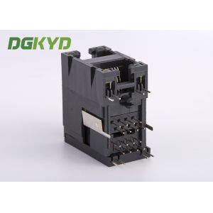 Unshielded 2x1 Stack Double Port RJ45 Connector Without Transformer Ethernet