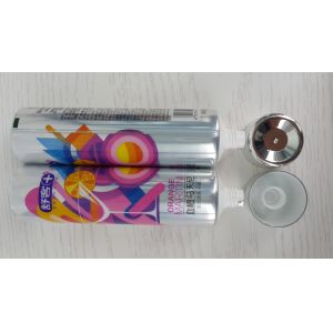 GMP Coated Aluminium Laminated Tooth Paste Tube With Sliver Plating Cap 120g