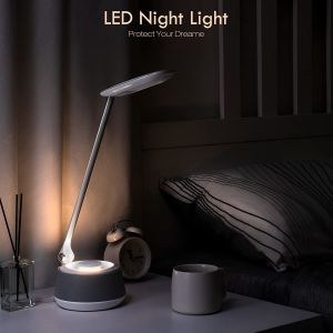 LED Desk lamp with Bluetooth Speaker, Bedside Table Lamp with USB Charging Port