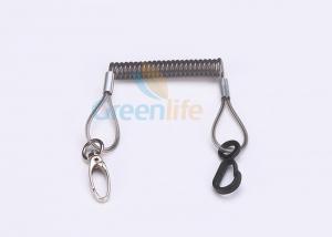 China Security Vinyl Coated Plastic Coil Lanyard With Custom Metal / Plastic Clips on sale