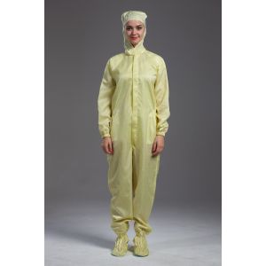 Food Processing Garment Resuable straight open zipper hooded coverall with socks