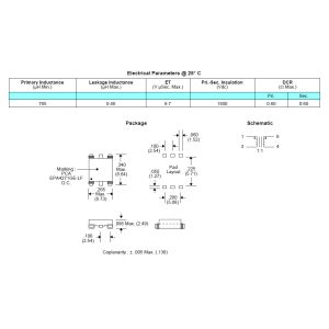 Toroidal EPA4271GE-LF SMPS 785uH Gate Drive Transformer Designed to work with On