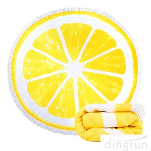 Round Beach Towel Beach Blanket Large Microfiber Towels Yoga Mat With Tassels