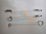 Multi-function Custom Sizes Black/Clear Plastic Coil Safety Strap with Hook,