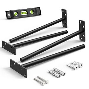 Cheap Wall Mount Hidden Floating Shelf Brackets Rust Proof Stainless Steel 10&quot; Retro Black DIY Floating Shelf Brackets for sale