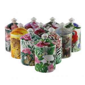 Customized Printing Decal Ceramic Candle Jar , Multi Color Porcelain Candle