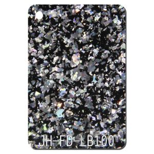 Irregular Black Bottom Large Glitter Acrylic Sheet 3-15mm 4 × 8 Single Side