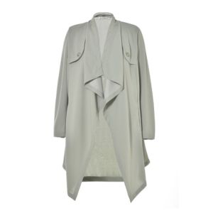 Knitted Plus Size Womens Casual Cardigan With Long Frill And Buttons Decoration