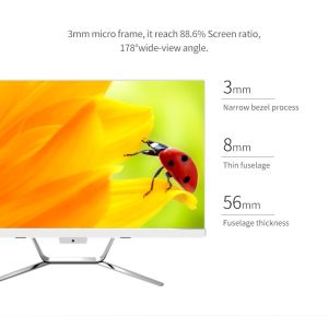 HM65 HM87 Motherboard 23.8 Inch Desktop Touch Screen AIO PC 1920x1080P