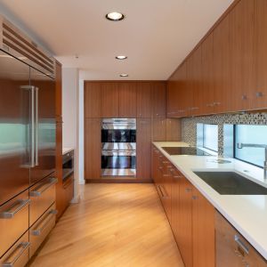 China Brown Wood Veneer  Kitchen Cabinet Complete Full Home Custom on sale