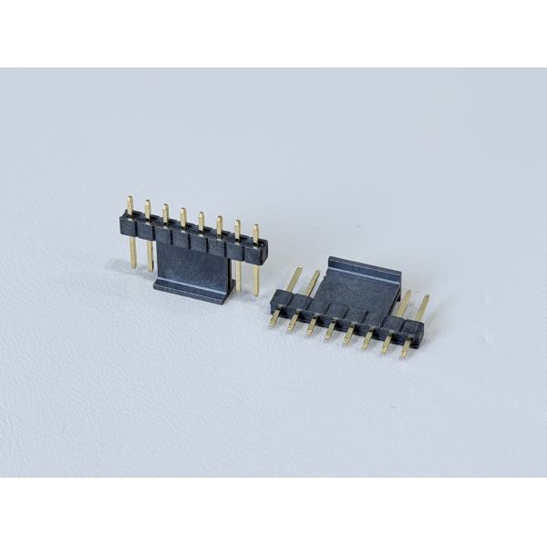 2.54mm Pitch Single-Row Pin Header Connector (8.5H Vertical), Gold-Plated PCB Electronic Signal Terminal Electrical Connector with Custom Pin