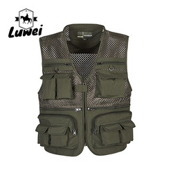 Summer Designer Casual Biker Multi-pocket Mesh Utility Breathable Sleeveless