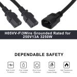 Durable OEM ODM Power C14 C13 3 Way Splitter Extension Cord 0.8m IP11