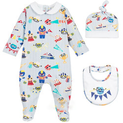 custom design 3pcs toddler clothes / hats / bibs newborn girl sleeper footed