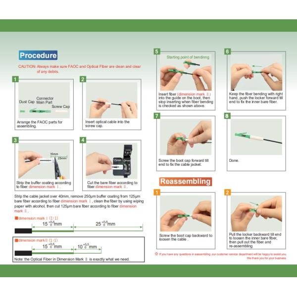 45mm LC/APC Fiber Optic Fast Connectors